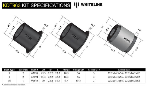 Rear Diff Mount Bush Kit