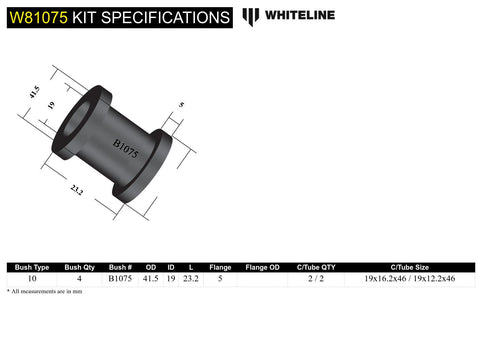 Front Strut Bar To Chassis Bush Kit (46mm)