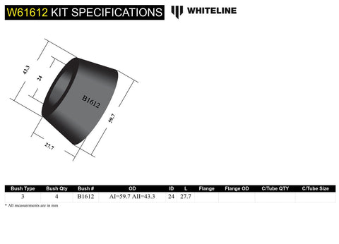 Rear Lower Trailing Arm Bush (Front)