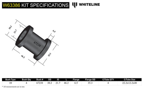 Rear Lower Trailing Arm Bush Kit