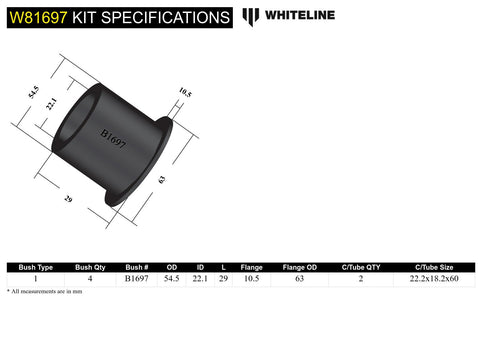 Front Leading Arm to Chassis Bush Kit