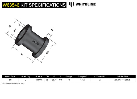 Rear Lower Control Arm Bush Kit