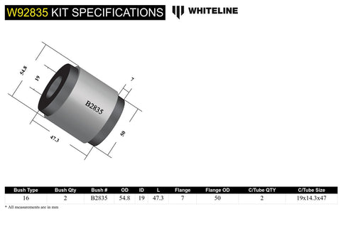 Rear Diff Mount Bush Kit (MY05-On)