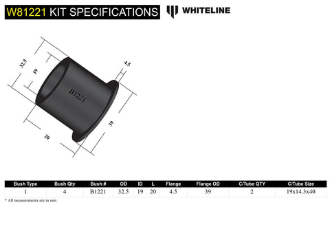 Trailing Arm Lower Rear Bush Kit